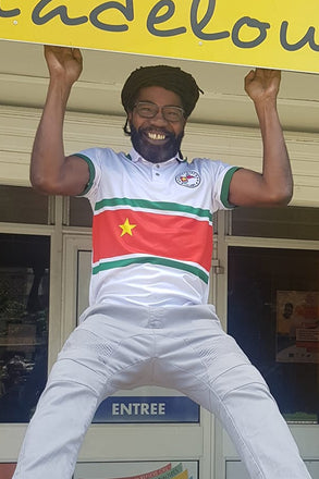 Polo Guadeloupe Homme Drapeau Blanc