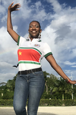 Polo Guadeloupe Femme Drapeau Blanc