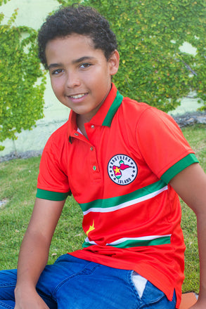 Polo Guadeloupe Enfant Drapeau Rouge