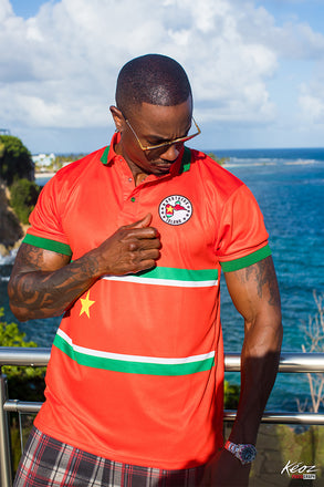 Polo Guadeloupe Homme Drapeau Rouge