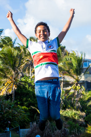 Polo Guadeloupe Enfant Drapeau Blanc