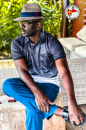 Polo casual noir/blanc